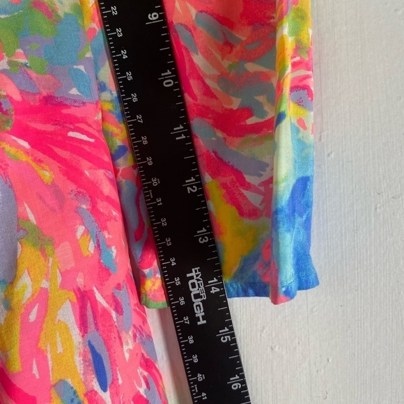 Lilly Pulitzer Women's Daylen Tunic Small Multi Palm Beach Coral Blouse Floral - Picture 11 of 12